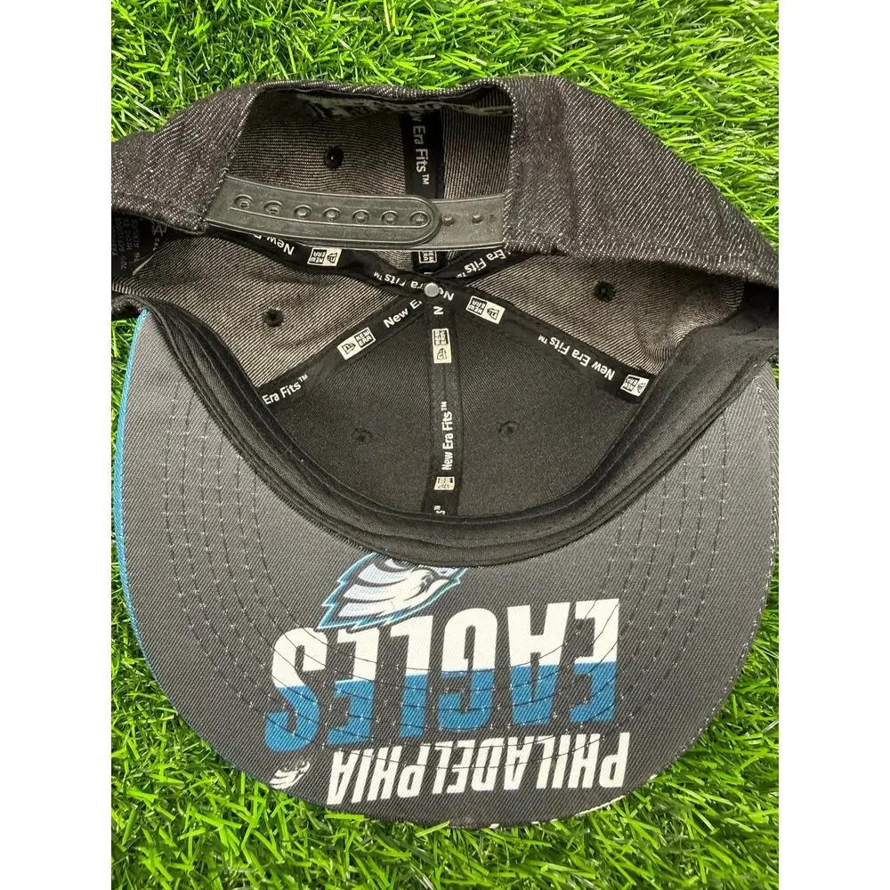 New Era 59FIFTY Philadelphia Eagles Fitted Hat Cap 7 1/8 Black NFL Logo Visor